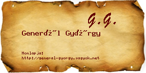 Generál György névjegykártya